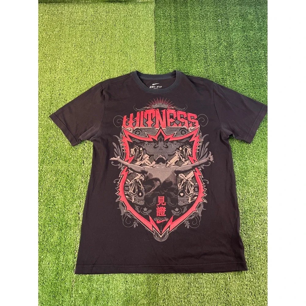 Nike LeBron James Witness Graphic T-Shirt Mens Medium Black Red 406108-010